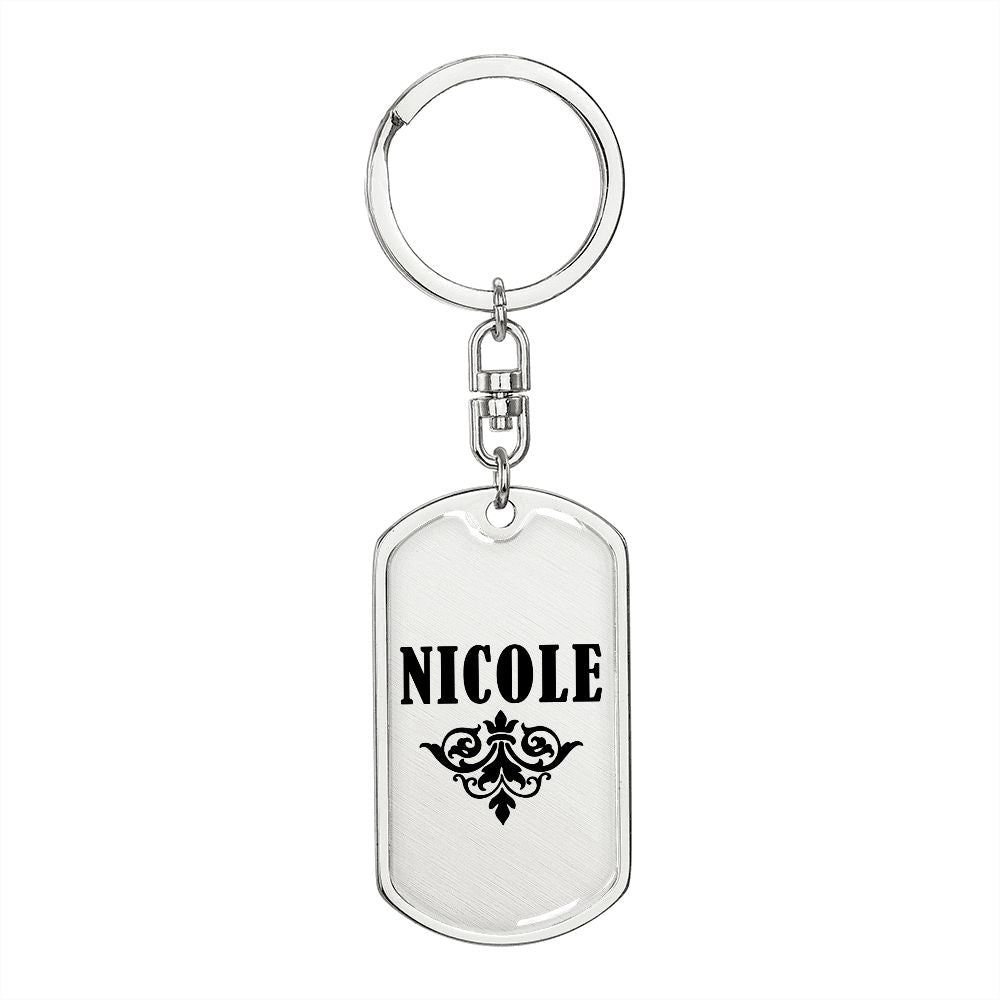Nicole v01a - Luxury Dog Tag Keychain