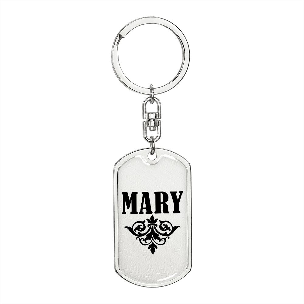 Mary v01a - Luxury Dog Tag Keychain