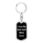 Love My Dark Eyed White Ferret v2 - Luxury Dog Tag Keychain