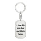 Love My Irish Red and White Setter v4 - Luxury Dog Tag Keychain