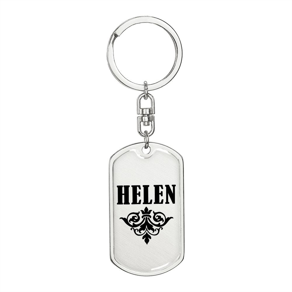 Helen v01a - Luxury Dog Tag Keychain