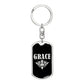 Grace v02a - Luxury Dog Tag Keychain