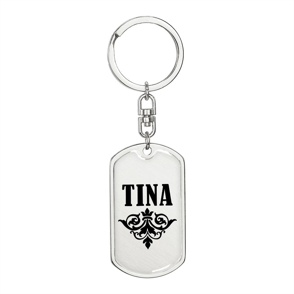 Tina v01a - Luxury Dog Tag Keychain