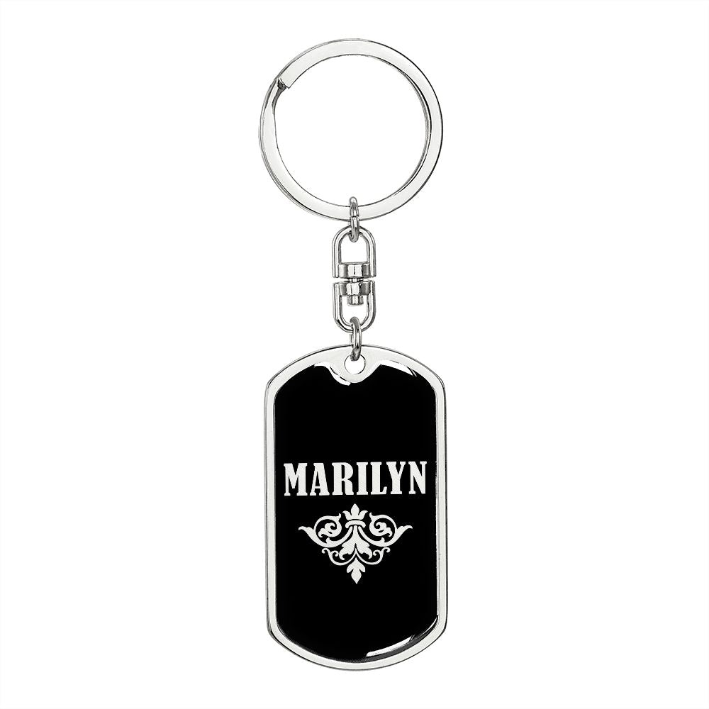 Marilyn v02a - Luxury Dog Tag Keychain