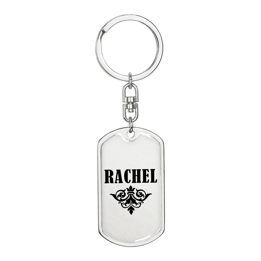 Rachel v01a - Luxury Dog Tag Keychain