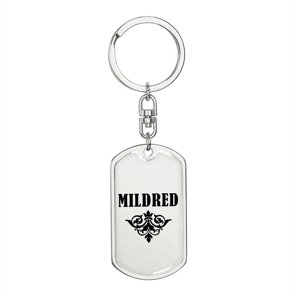 Mildred v01a - Luxury Dog Tag Keychain