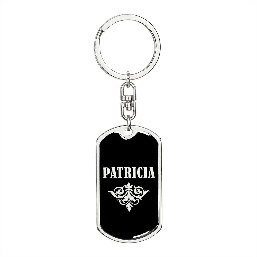 Patricia v02a - Luxury Dog Tag Keychain