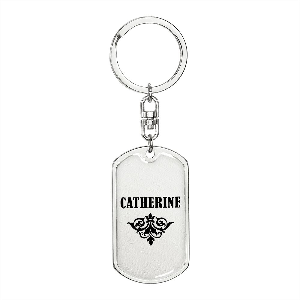 Catherine v01a - Luxury Dog Tag Keychain