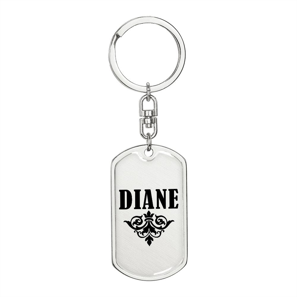 Diane v01a - Luxury Dog Tag Keychain