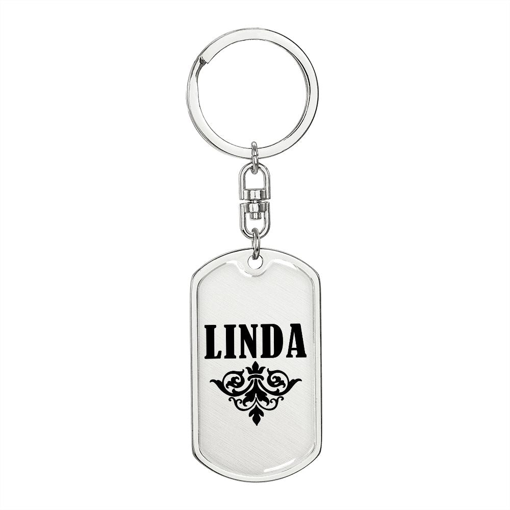 Linda v01a - Luxury Dog Tag Keychain
