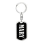 Mary v02 - Luxury Dog Tag Keychain
