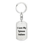 Love My Spinone Italiano v4 - Luxury Dog Tag Keychain