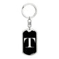 Initial T v2a - Luxury Dog Tag Keychain
