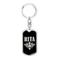 Rita v02a - Luxury Dog Tag Keychain