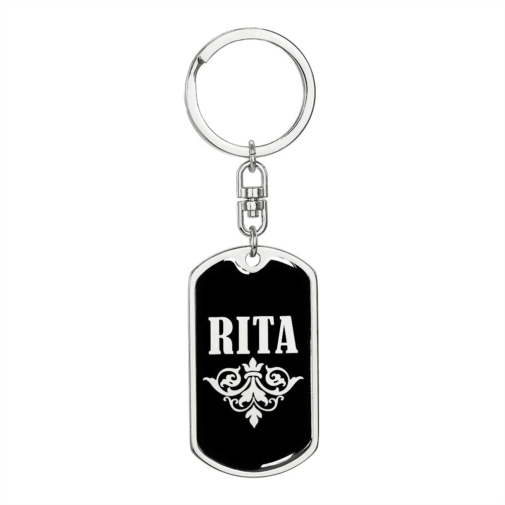 Rita v02a - Luxury Dog Tag Keychain