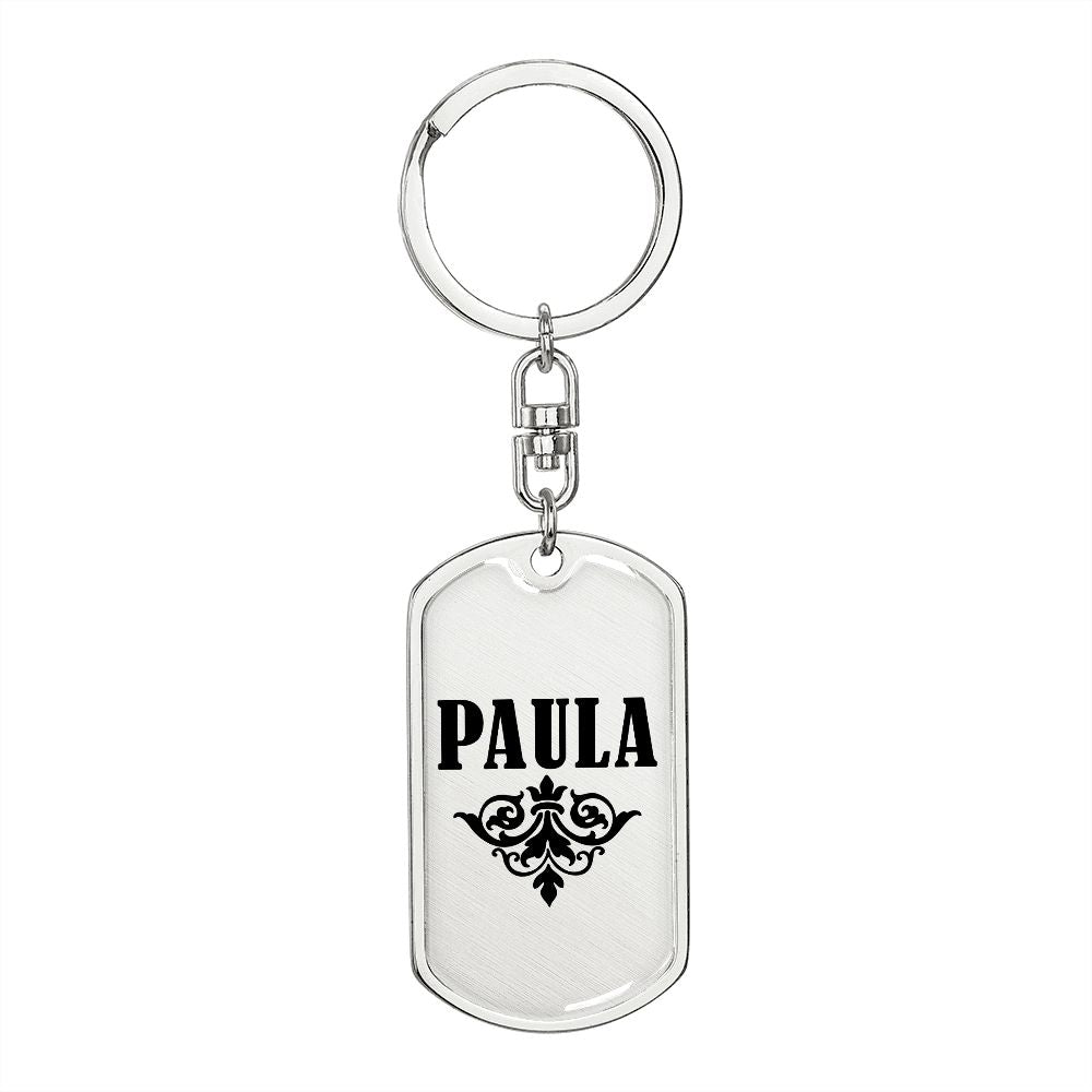 Paula v01a - Luxury Dog Tag Keychain