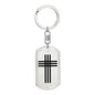 Stylized Cross - Luxury Dog Tag Keychain