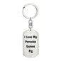 Love My Peruvian Guinea Pig - Luxury Dog Tag Keychain