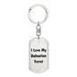 Love My Dalmatian Ferret - Luxury Dog Tag Keychain