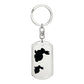 Mama Rabbit With 1 Kitten - Luxury Dog Tag Keychain
