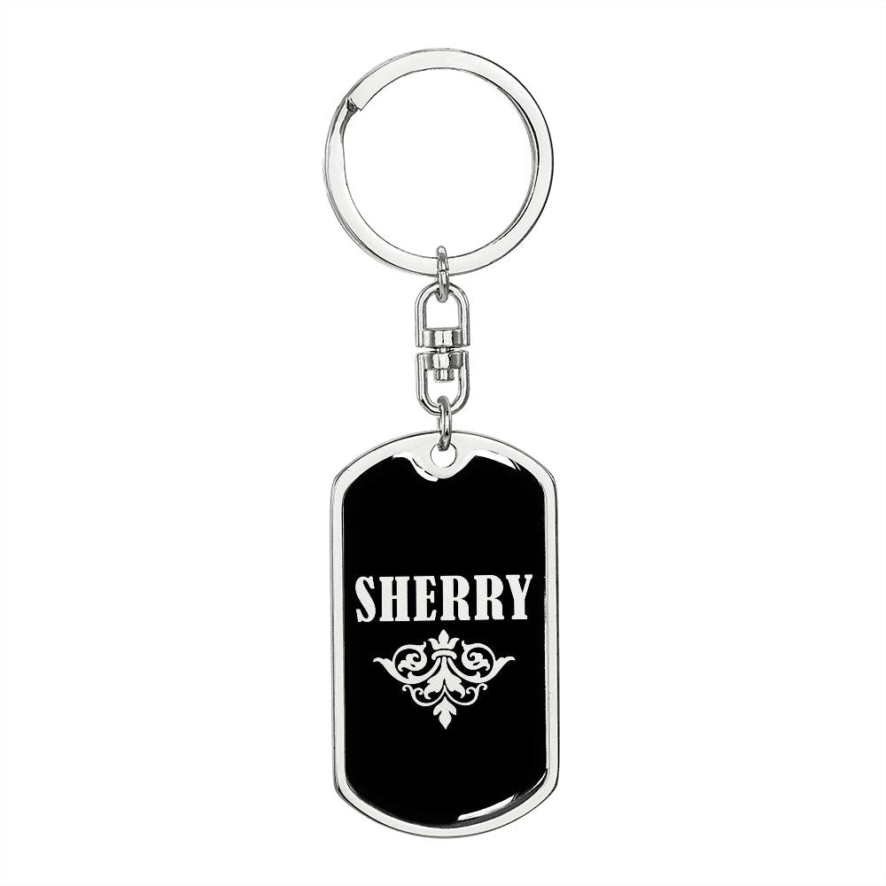 Sherry v02a - Luxury Dog Tag Keychain