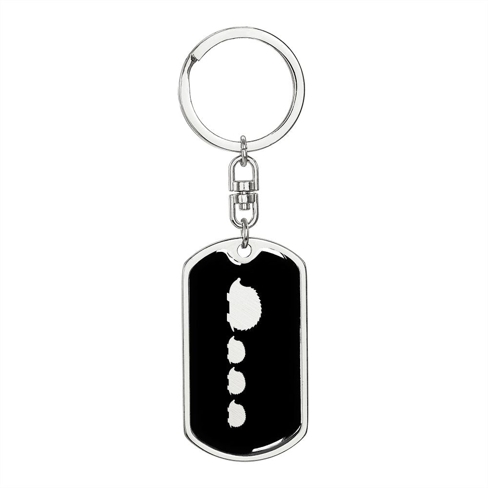 Mama Hedgehog With 3 Hoglets v2 - Luxury Dog Tag Keychain
