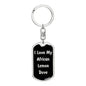 Love My African Lemon Dove v2 - Luxury Dog Tag Keychain