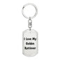 Love My Golden Retriever v4 - Luxury Dog Tag Keychain