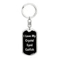 Love My Crystal Eyed Catfish v2 - Luxury Dog Tag Keychain