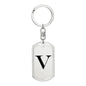 Initial V v1a - Luxury Dog Tag Keychain