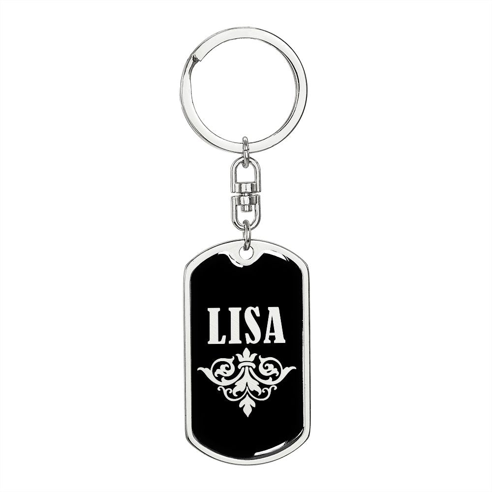 Lisa v02a - Luxury Dog Tag Keychain