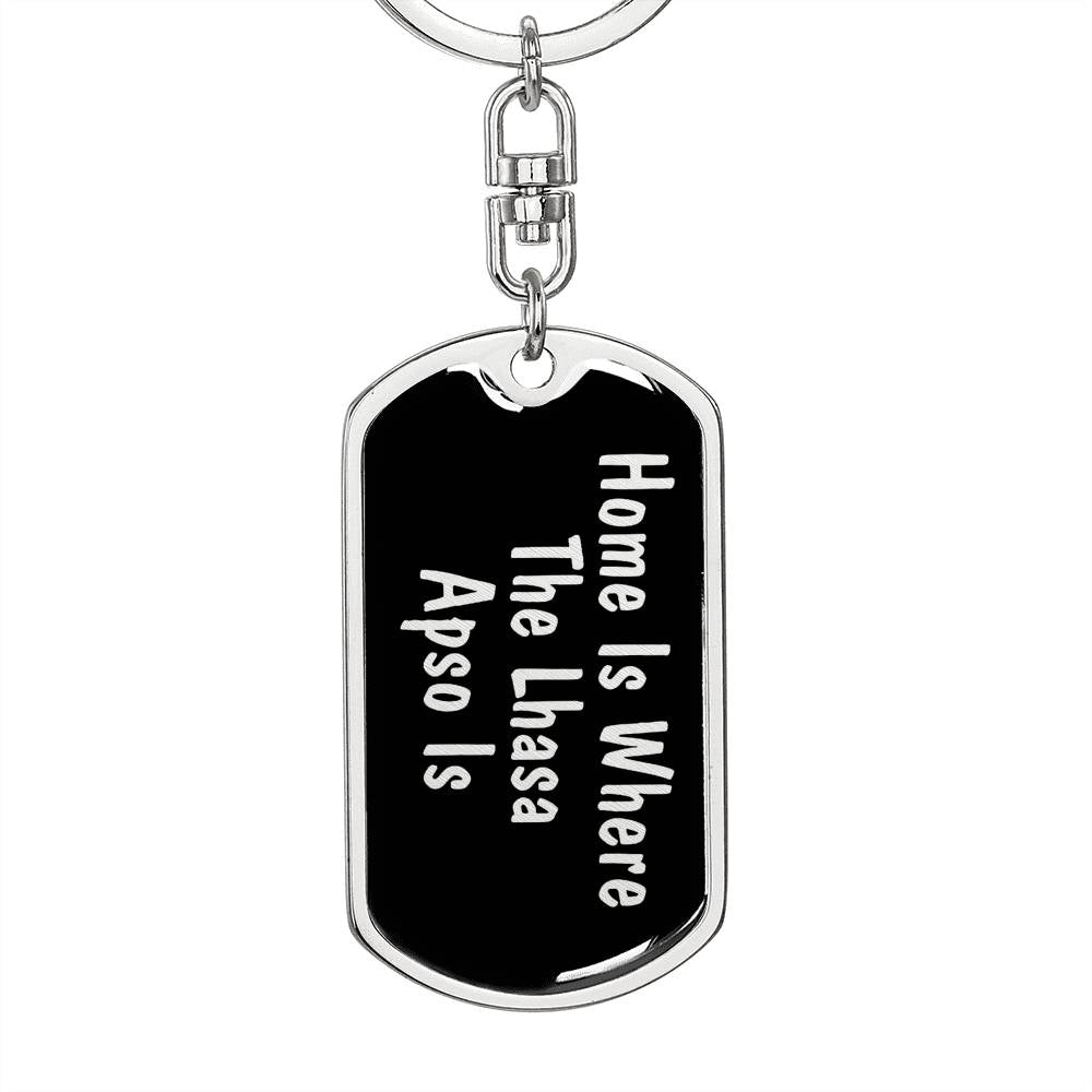 Lhasa Apso's Home v2 - Luxury Dog Tag Keychain