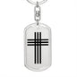 Stylized Cross - Luxury Dog Tag Keychain