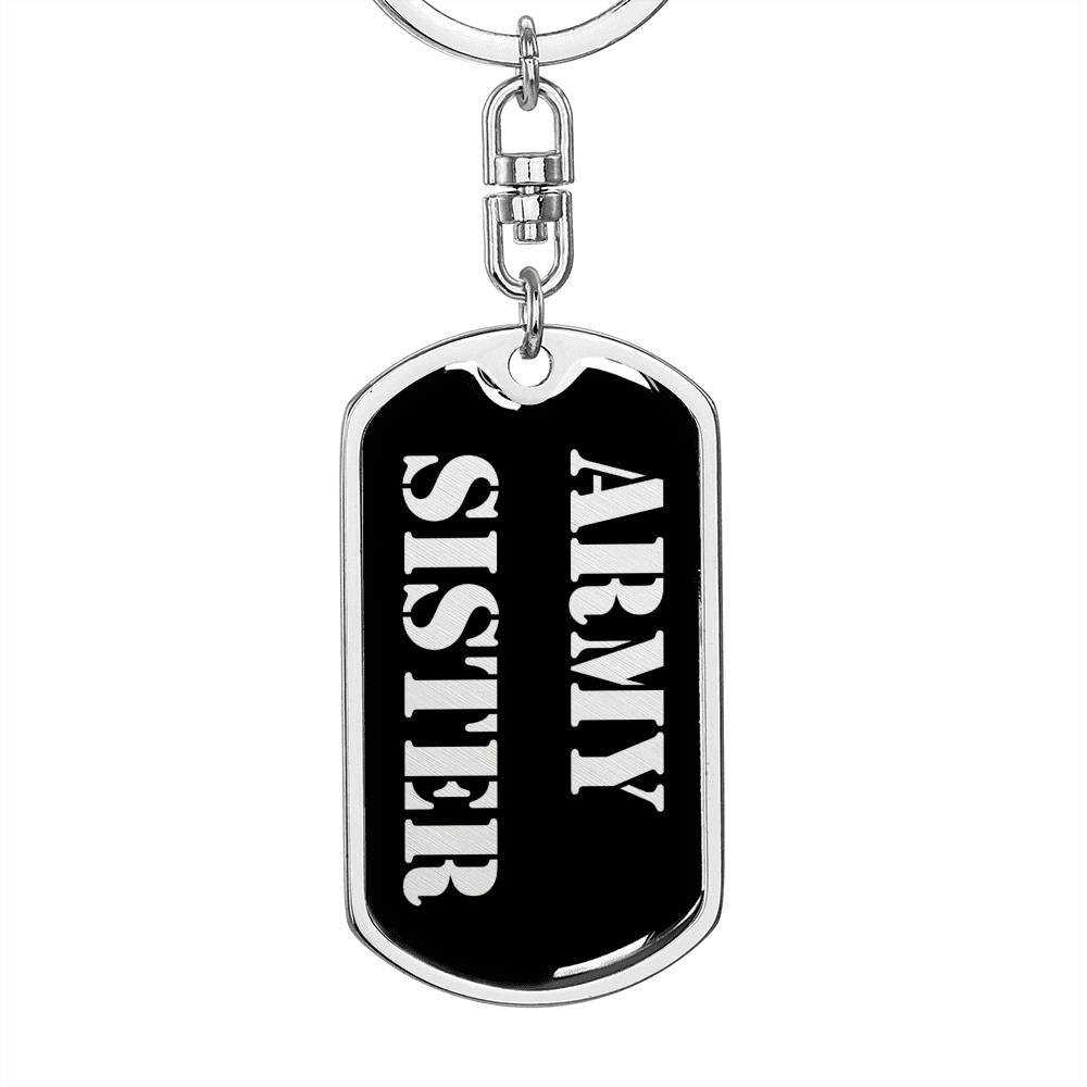 Army Sister v2 - Luxury Dog Tag Keychain