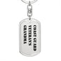 Coast Guard Veteran's Grandma - Luxury Dog Tag Keychain