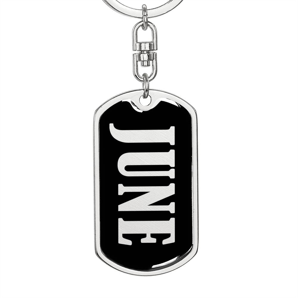 June v02 - Luxury Dog Tag Keychain