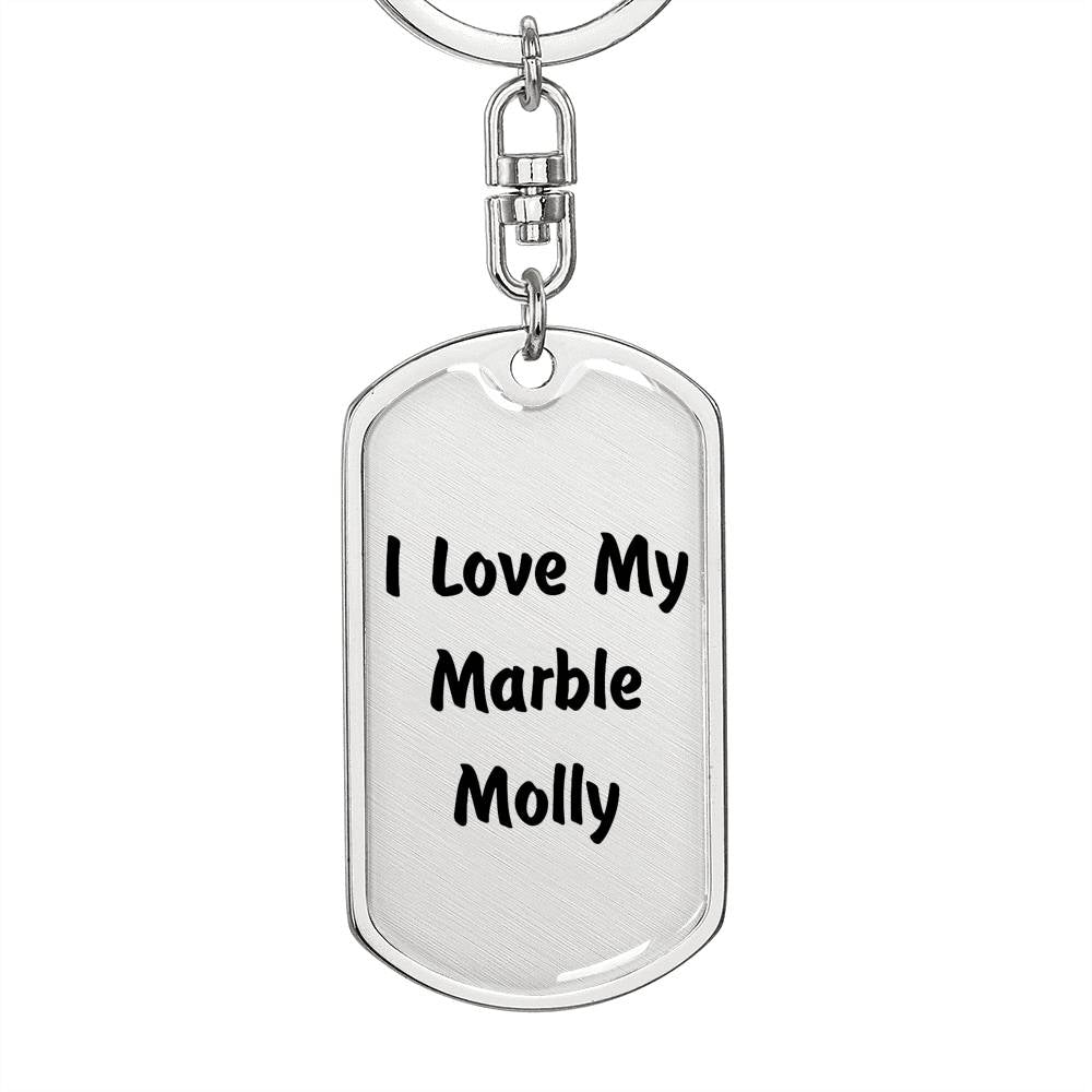 Love My Marble Molly - Luxury Dog Tag Keychain