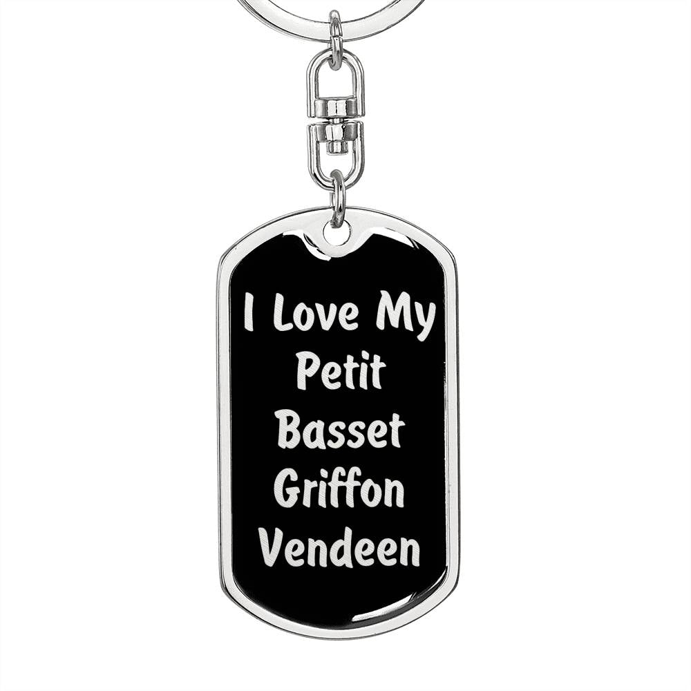Love My Petit Basset Griffon Vendeen v5 - Luxury Dog Tag Keychain
