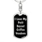 Love My Petit Basset Griffon Vendeen v5 - Luxury Dog Tag Keychain