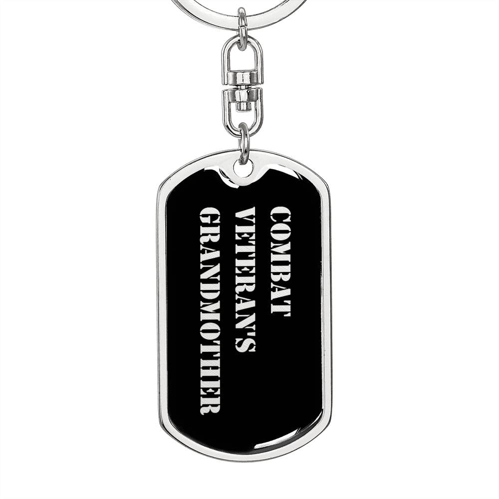 Combat Veteran's Grandmother v2 - Luxury Dog Tag Keychain