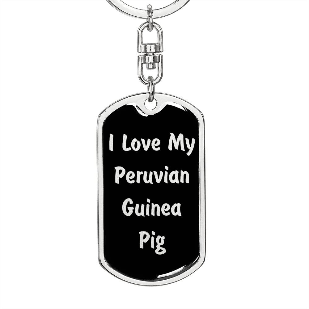 Love My Peruvian Guinea Pig v2 - Luxury Dog Tag Keychain