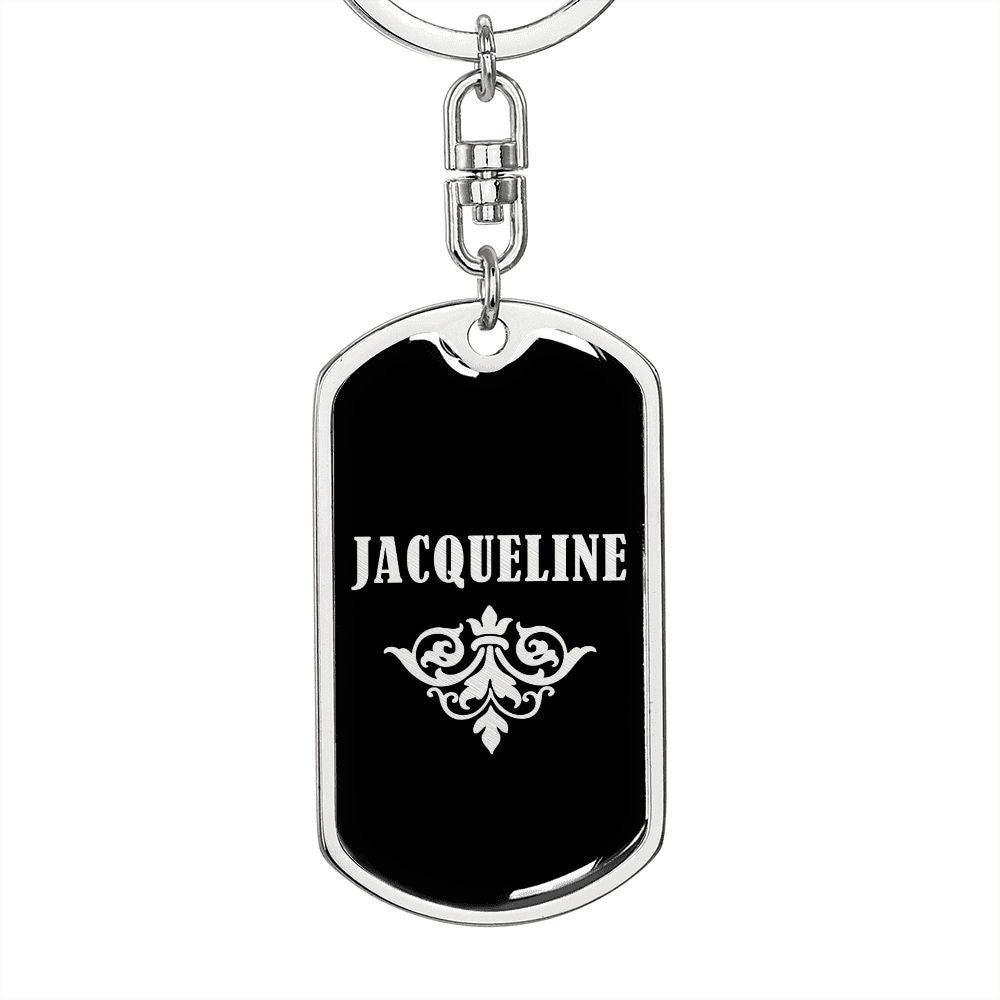 Jacqueline v02a - Luxury Dog Tag Keychain