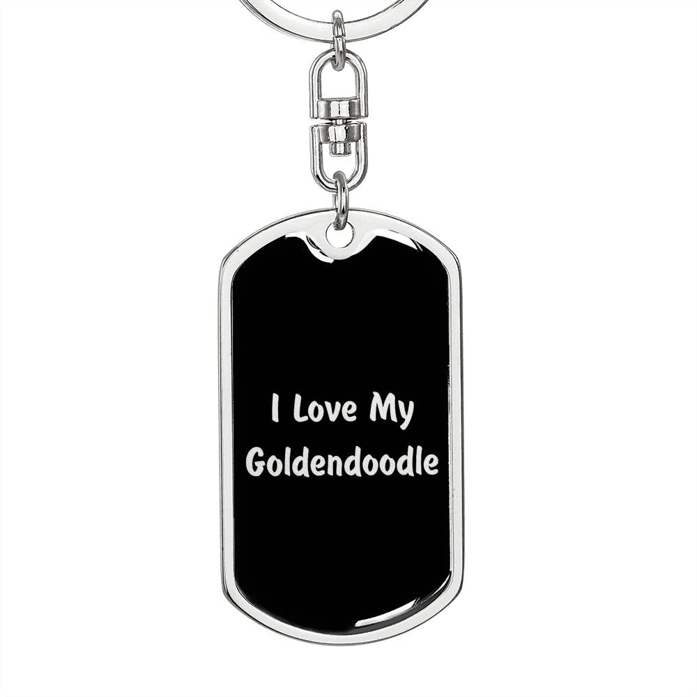 Love My Goldendoodle v5 - Luxury Dog Tag Keychain