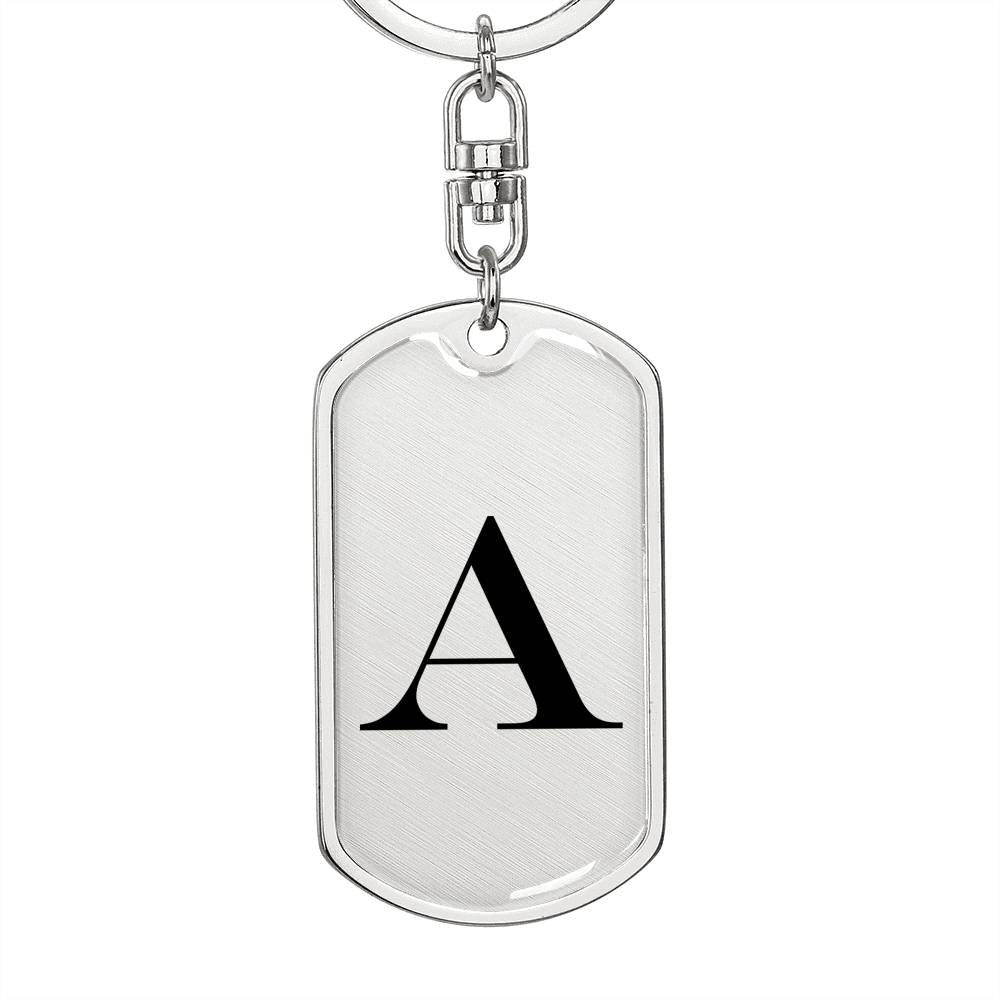 Initial A v1a - Luxury Dog Tag Keychain