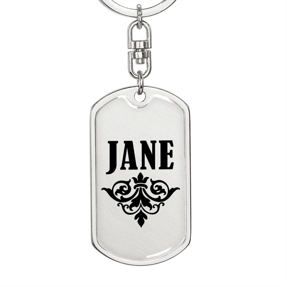 Jane v01a - Luxury Dog Tag Keychain