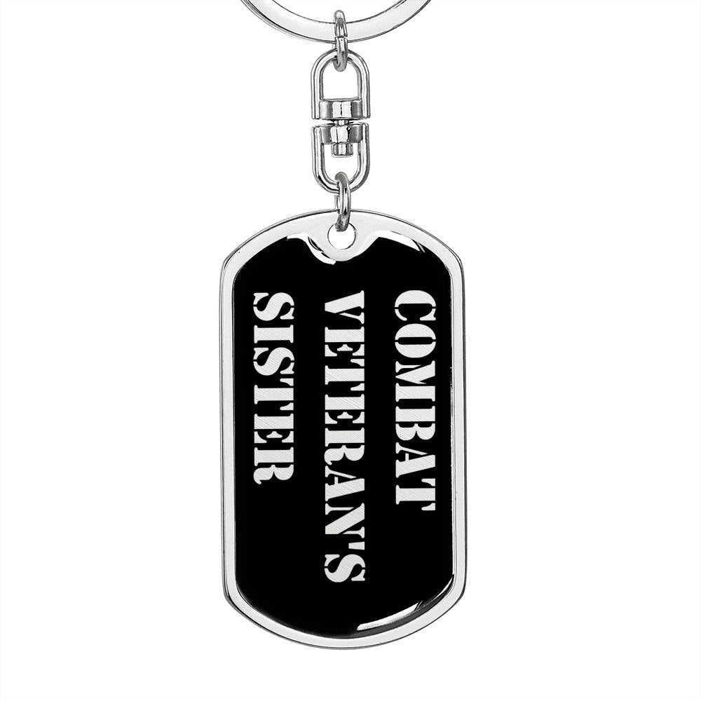 Combat Veteran's Sister v2 - Luxury Dog Tag Keychain