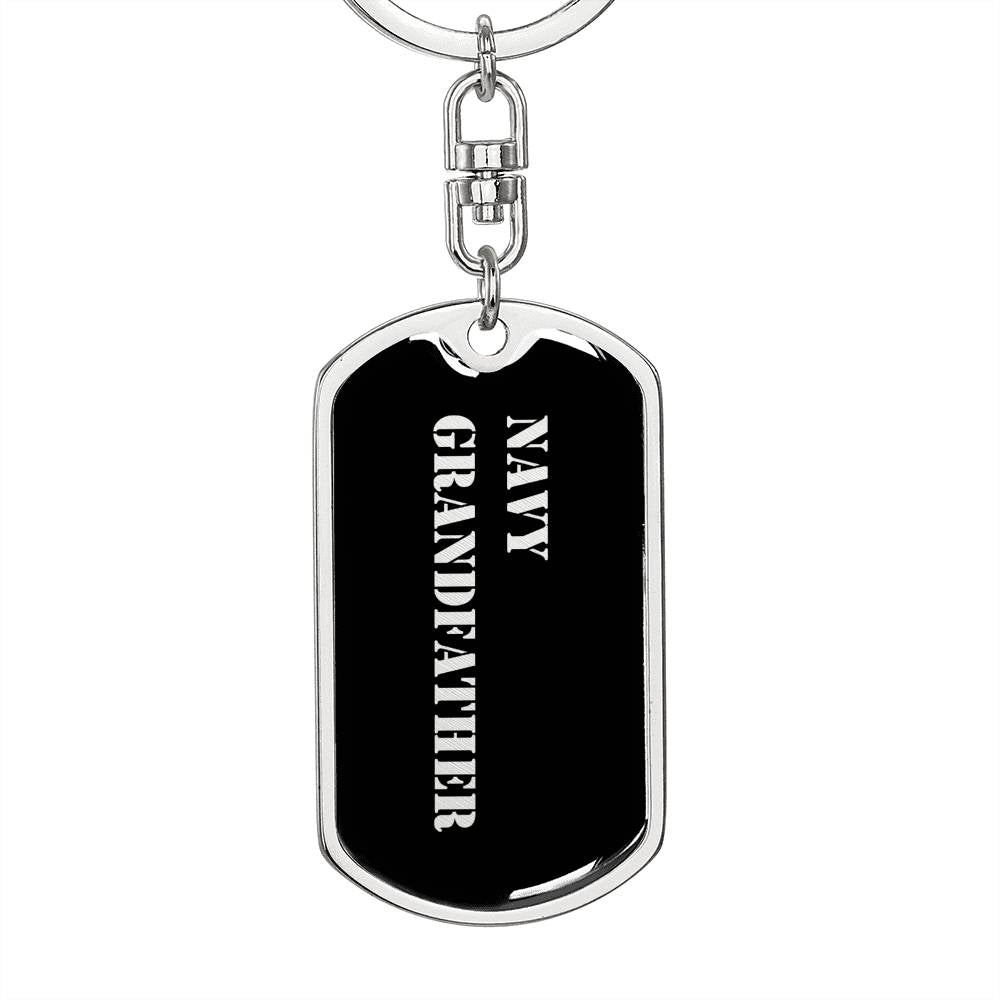 Navy Grandfather v2 - Luxury Dog Tag Keychain