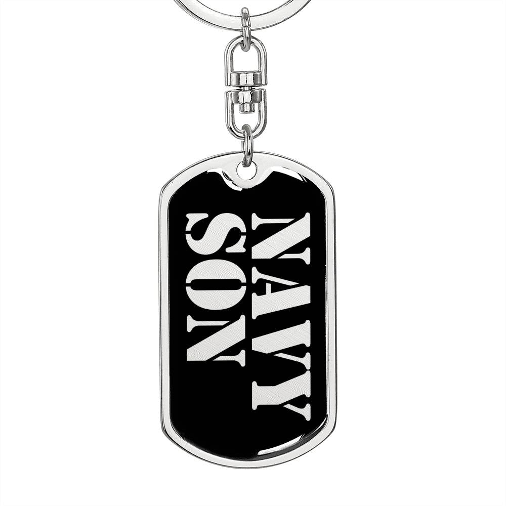 Navy Son v2 - Luxury Dog Tag Keychain