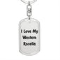 Love My Western Rosella - Luxury Dog Tag Keychain