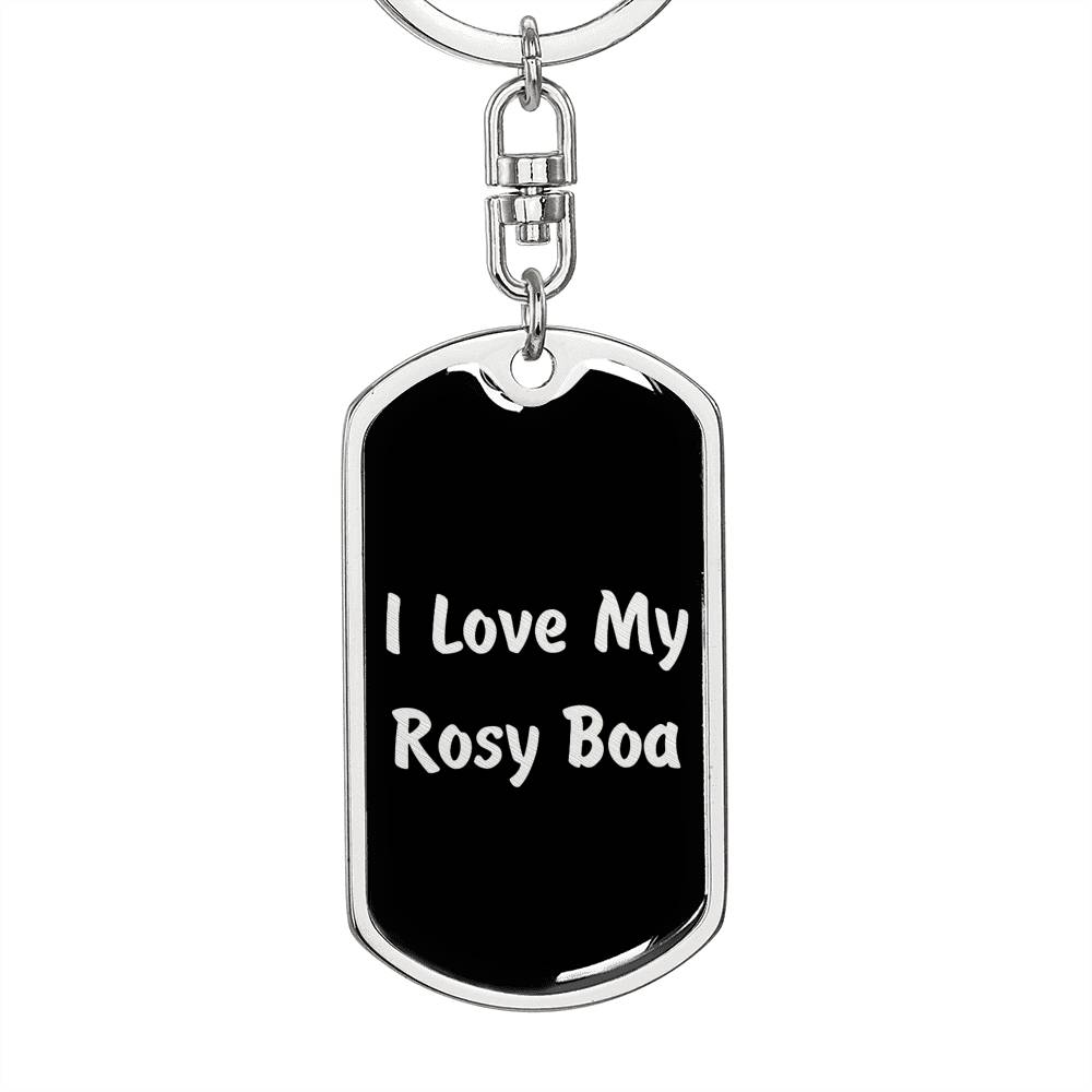 Love My Rosy Boa v2 - Luxury Dog Tag Keychain